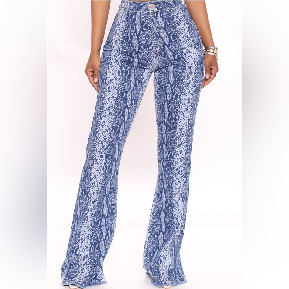 Snake print jeans